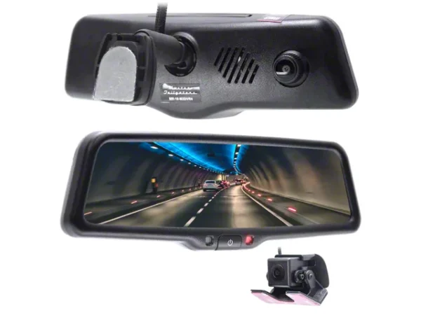 Master Tailgaters 10-Inch IPS LCD Rear View Mirror with Built-In Dash Cam and Backup Camera